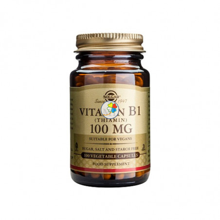 VITAMINA B1 100 MG (TIAMINA) 100 CAPSULAS VEGETALES SOLGAR